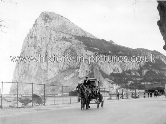 View of The Rock, from road to Spian, Gibraltar. c.1950's